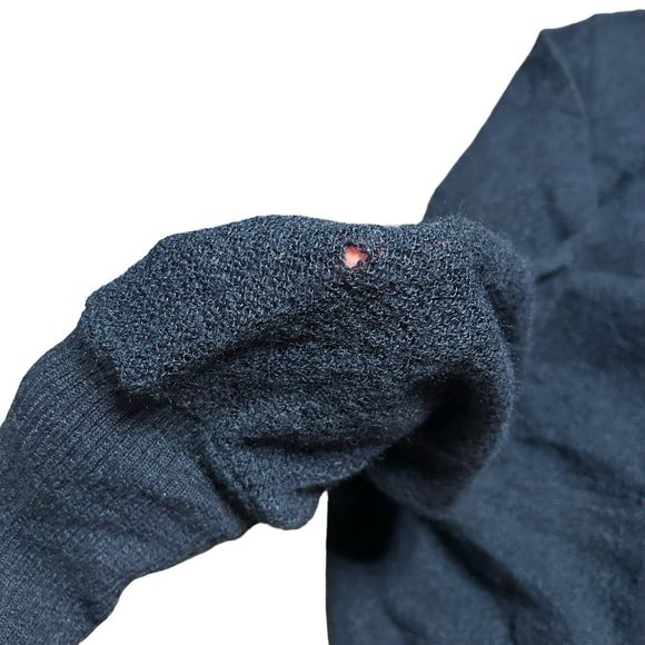 Vintage Pendleton Made In USA Wool Knit Cardigan Sweater XL Navy Blue FLAWED - Picture 7 of 13